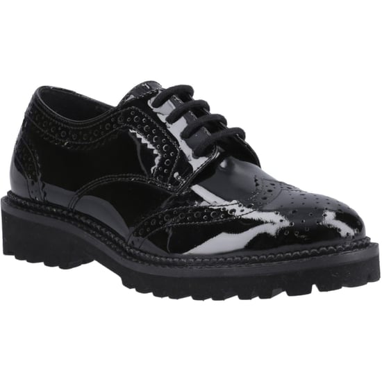 Hush Puppies Gabi Lace Up Meisjes Zwart Leren Brogues - Image 1
