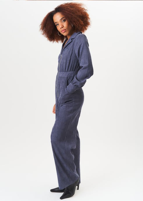 Jumpsuit met lange mouwen en koordjes aan de voorkant - Image 3