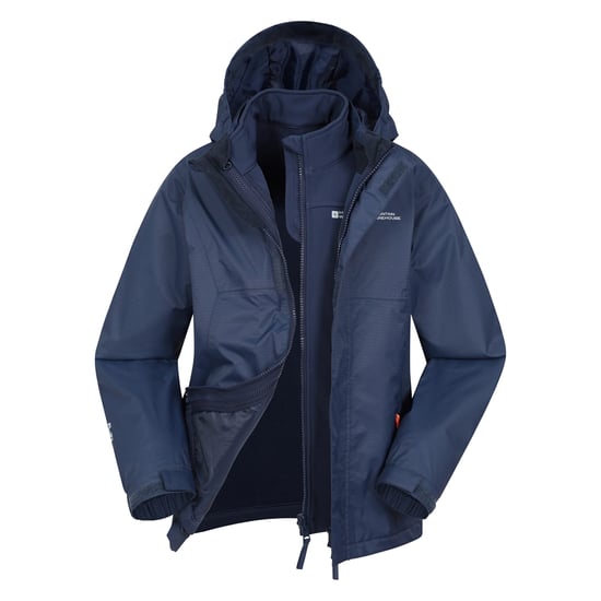 Mountain Warehouse Kinder/Kids Bracken Extreme 3 in 1 Waterdichte Jas (Marine) - Image 3