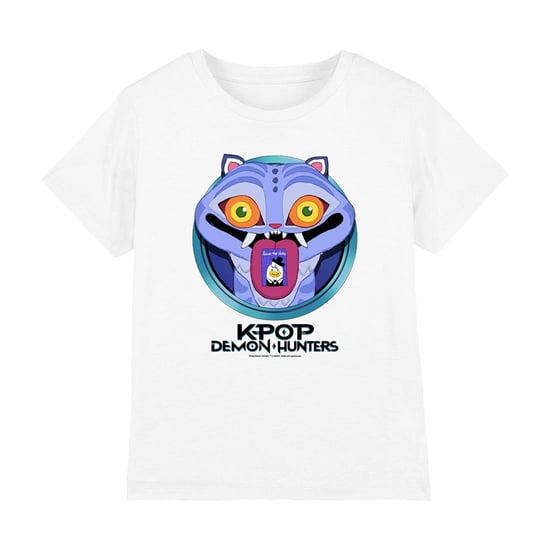 K-Pop Demon Hunters Kinderen/Kinderen Save The Date Derpy Tijger Cartoon T-shirt (Wit) - Image 1
