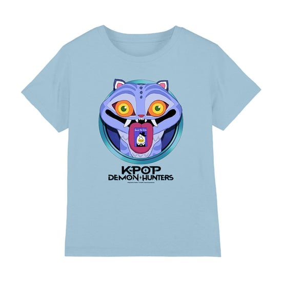 K-Pop Demon Hunters Kinderen/Kinderen Save The Date Derpy Tijger Cartoon T-shirt (Hemelsblauw) - Image 1