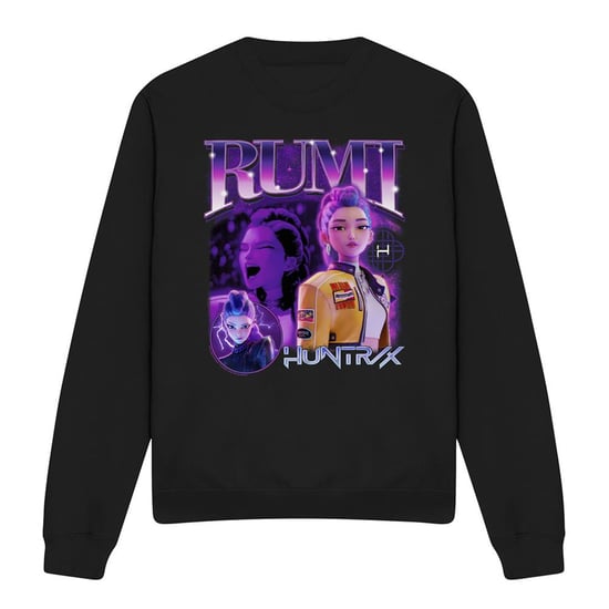 K-Pop Demon Hunters Unisex volwassen Huntr/X Rumi Bootleg Sweatshirt (Zwart) - Image 1