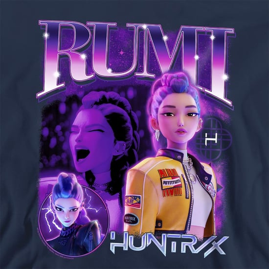 K-Pop Demon Hunters Unisex volwassen Huntr/X Rumi Bootleg Sweatshirt (Marine) - Image 3