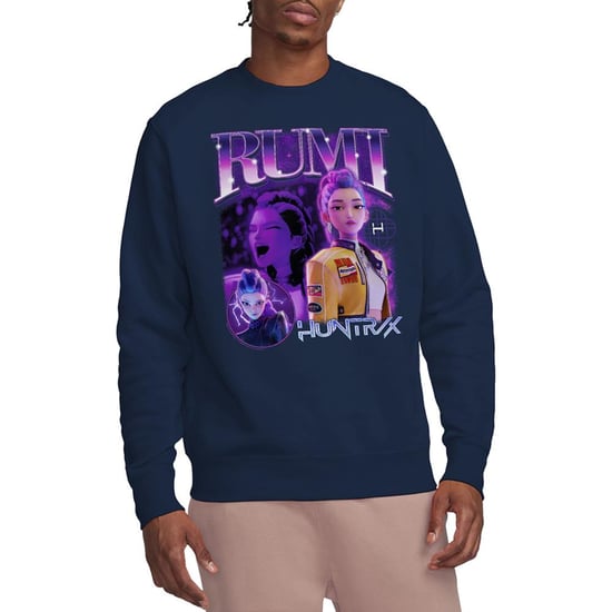 K-Pop Demon Hunters Unisex volwassen Huntr/X Rumi Bootleg Sweatshirt (Marine) - Image 4