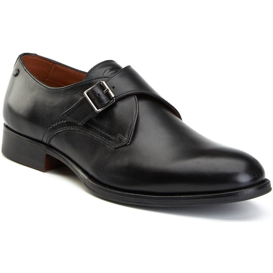 Base London Faraday Heren Zwarte Leren Schoenen - Image 1