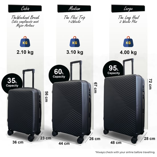 Harde zwarte koffer, robuuste 8-wiel handbagagekoffer - Image 3