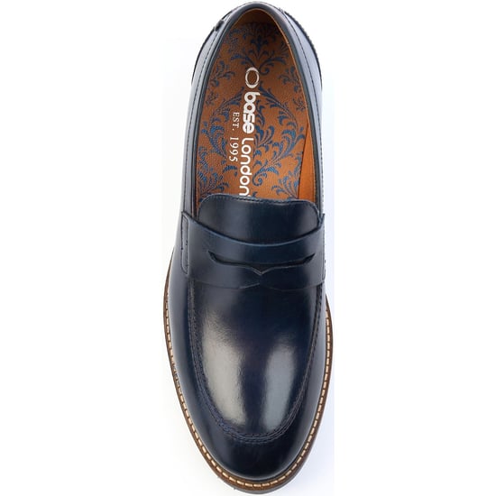 Base London Sid Leer Heren Navy Instappers - Image 4