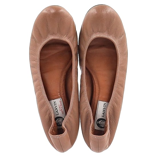 Lanvin Round Toe Ballet Flats in Brown Leather - Image 3