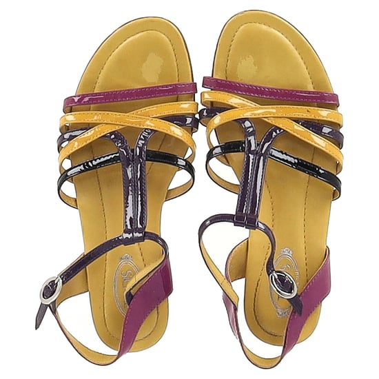 Tod's Strappy Flat Sandals in Multicolor Patent Leather - Image 3