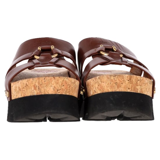 Chloé Owena Platform Sandals in Brown Calf Leather - Image 2