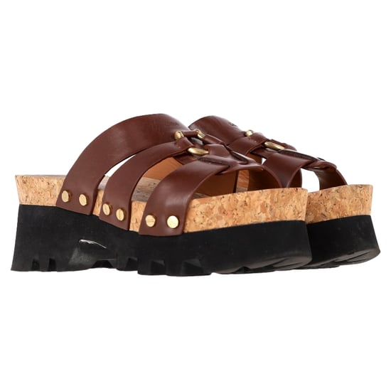 Chloé Owena Platform Sandals in Brown Calf Leather - Image 4