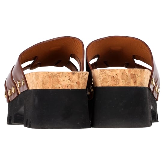 Chloé Owena Platform Sandals in Brown Calf Leather - Image 5