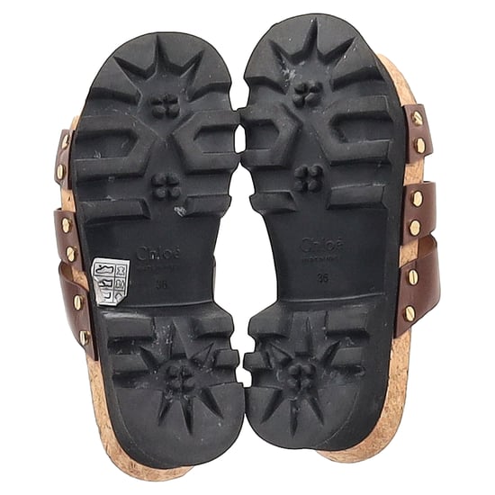 Chloé Owena Platform Sandals in Brown Calf Leather - Image 6