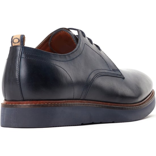 Base London Roly Leren Heren Navy Veterschoenen - Image 2