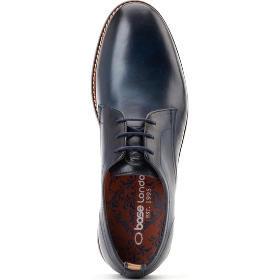 Base London Roly Leren Heren Navy Veterschoenen - Image 4