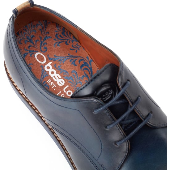 Base London Roly Leren Heren Navy Veterschoenen - Image 6