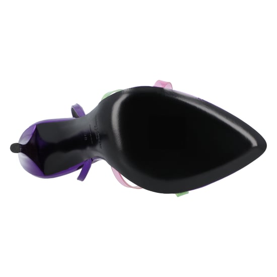 Saint Laurent Gippy Patentleren en Plexi Sandalen Paars - Image 4