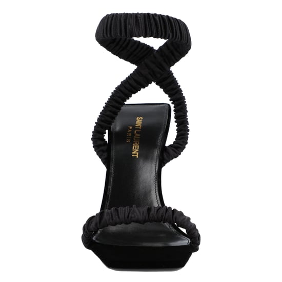 Saint Laurent Pam Sandalen In Satijn Crepe Zwart - Image 6