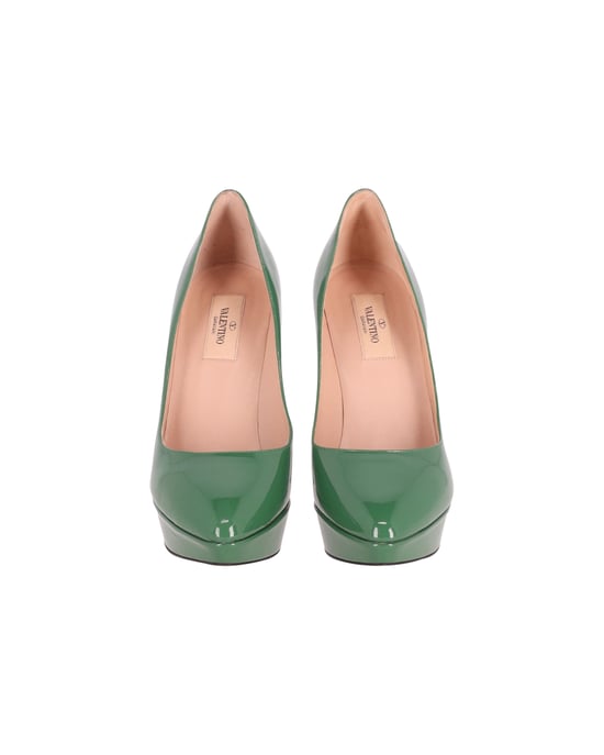 Valentino Platform Hakken in Groen Patentleer - Image 2