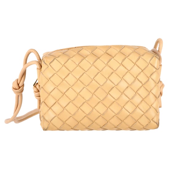 Bottega Veneta Mini Intrecciato Loop Camera Crossbody Bag in Yellow Lambskin Leather - Image 3