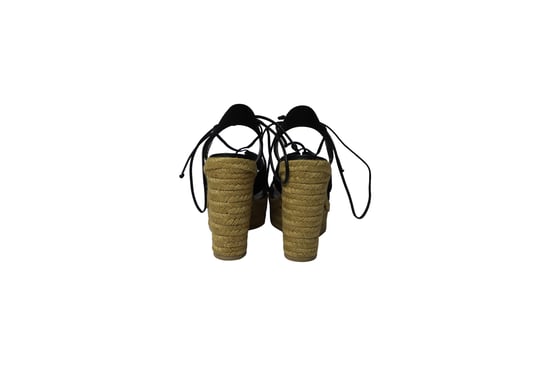 Saint Laurent Espadrille Platform Wedges in Black Suede - Image 4
