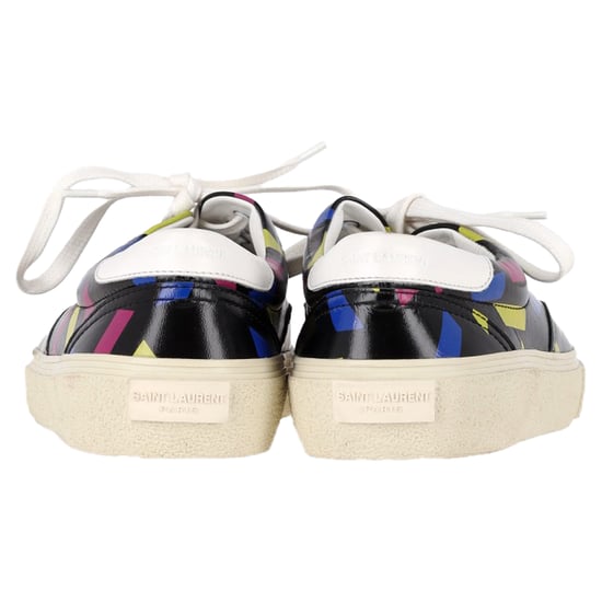 Saint Laurent Gedrukte Lage Sneakers in Zwart Leer - Image 5