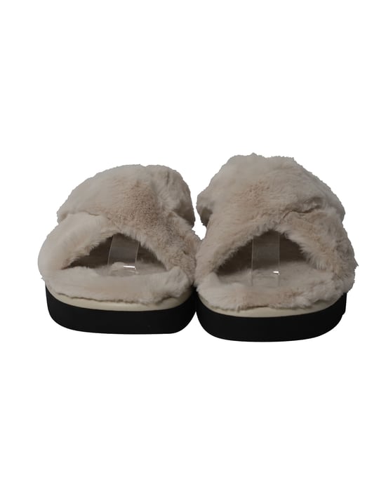 Stuart Weitzman Roza Lift Slides Sandalen in Crème Nepp Console - Image 2