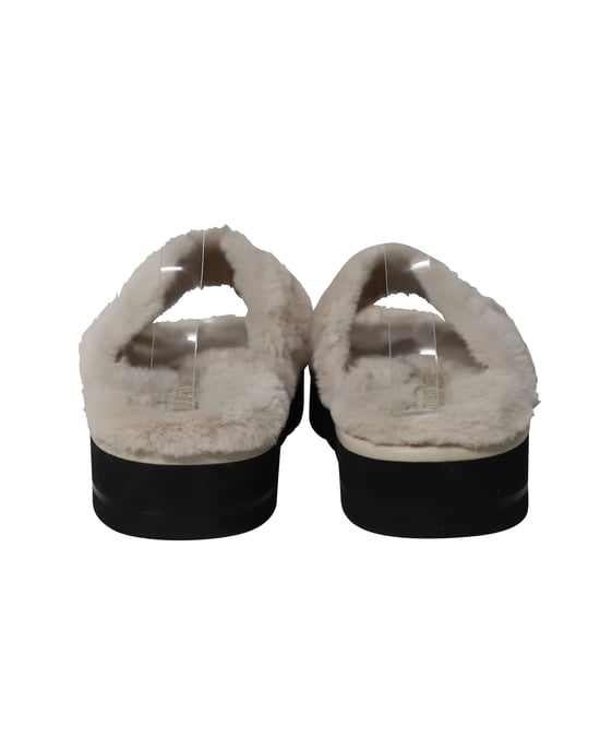 Stuart Weitzman Roza Lift Slides Sandalen in Crème Nepp Console - Image 4