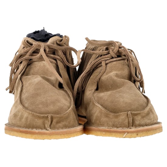 Saint Laurent Nino Fringed Ankle Boots in Brown Suede - Image 2