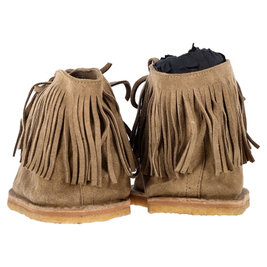 Saint Laurent Nino Fringed Ankle Boots in Brown Suede - Image 4