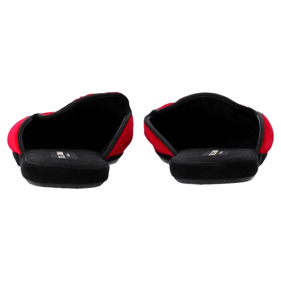 Dolce & Gabbana Embroidered Flat Mules in Red Velvet - Image 2