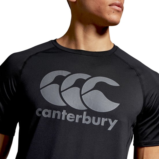 Canterbury Heren Groot Logo Super Light T-Shirt (Zwart/Gunmetaalgrijs) - Image 3