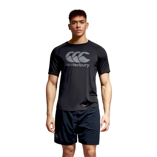 Canterbury Heren Groot Logo Super Light T-Shirt (Zwart/Gunmetaalgrijs) - Image 5