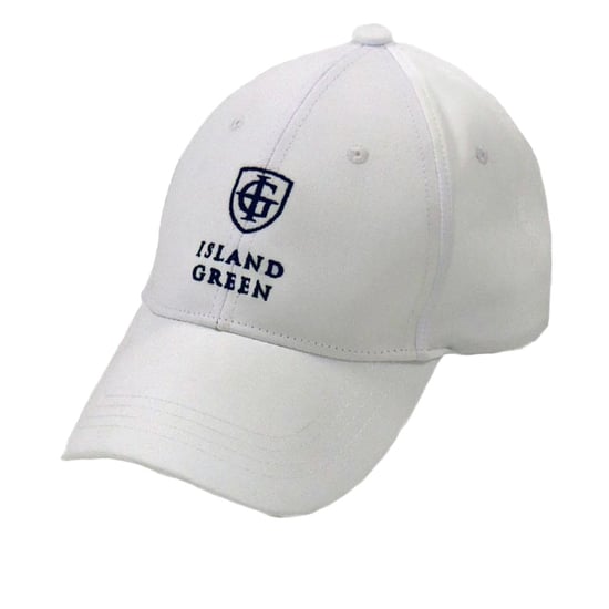 Island Green Heren Logo Gebogen Piek Golfpet (Wit) - Image 1