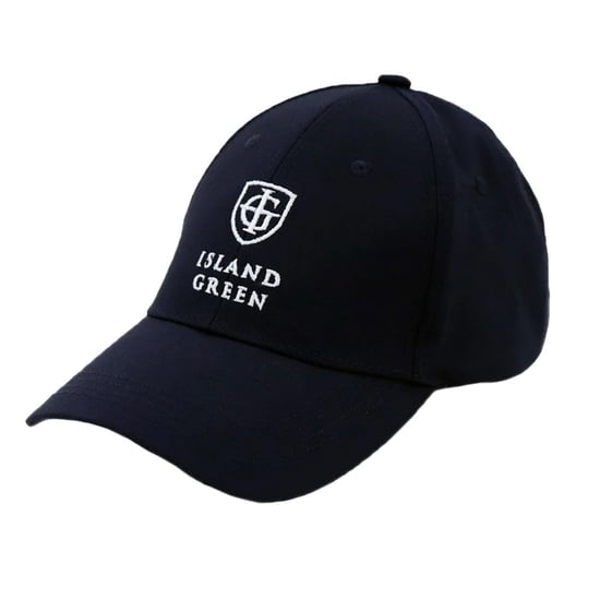 Island Green Heren Logo Gebogen Piek Golfpet (Marine) - Image 1