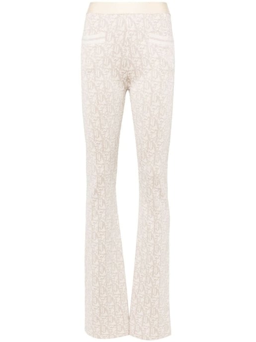 Palm Angels Monogram Jacquard Gebreide Broek Beige - Image 1