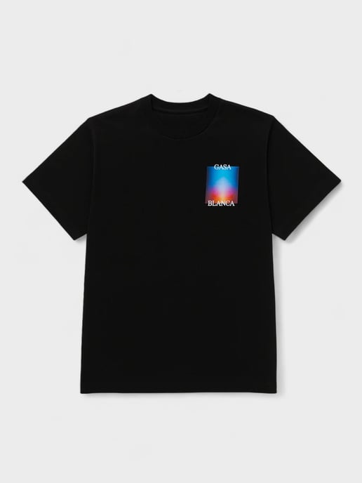 Casablanca Gradient Stacked Logo Zwart T-shirt - Image 2