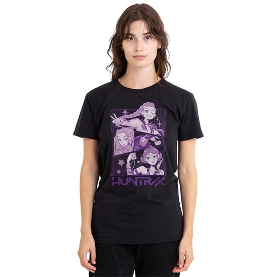 K-Pop Demon Hunters Dames/Dames Huntr/X Panel T-shirt (Zwart) - Image 5