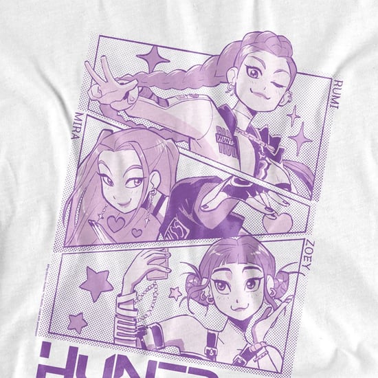 K-Pop Demon Hunters Dames/Dames Huntr/X Panel T-shirt (Wit) - Image 3