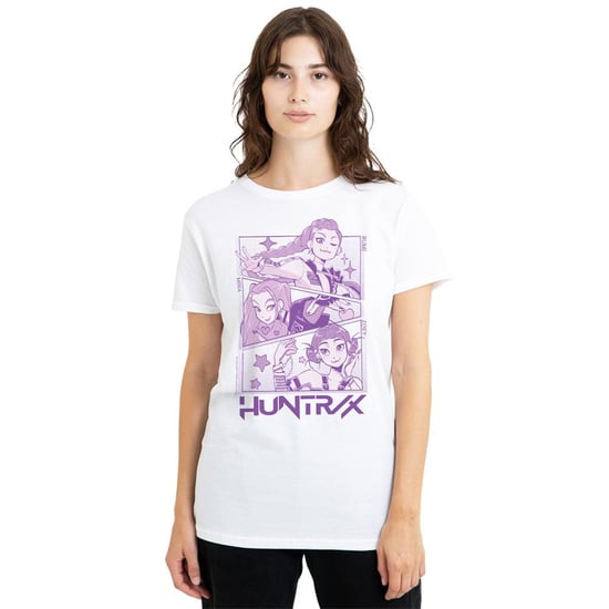 K-Pop Demon Hunters Dames/Dames Huntr/X Panel T-shirt (Wit) - Image 5