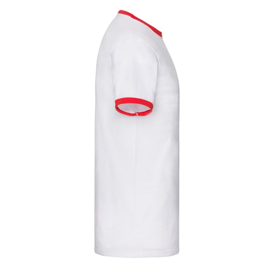 Fruit of the Loom Unisex Ringer T-shirt voor volwassenen (Wit/rood) - Image 3