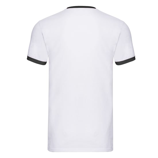 Fruit of the Loom Unisex Ringer T-shirt voor volwassenen (Wit/zwart) - Image 2