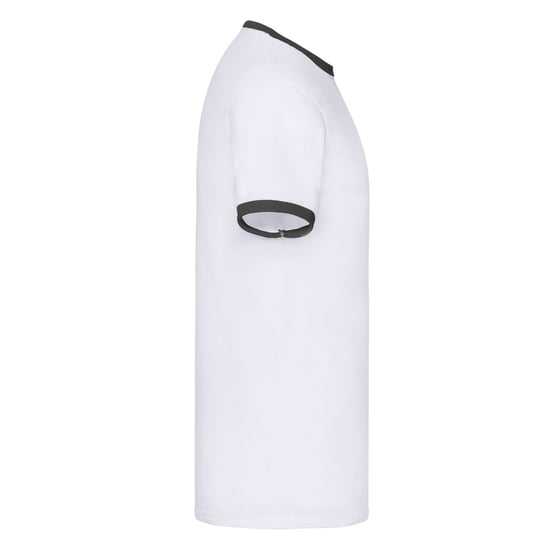 Fruit of the Loom Unisex Ringer T-shirt voor volwassenen (Wit/zwart) - Image 3