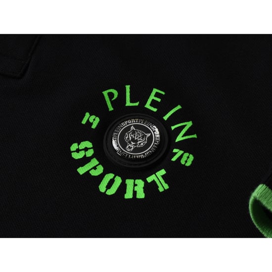 Plein Sport Twin Tipped Collar Tiger Design Op De Rug Zwart Poloshirt - Image 3