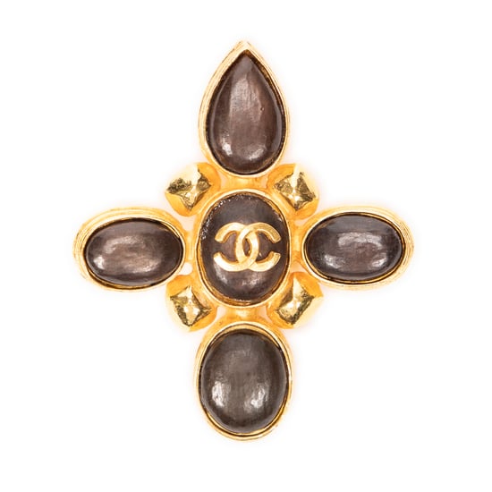 CC Stone Cross Brooch Broche - Image 2