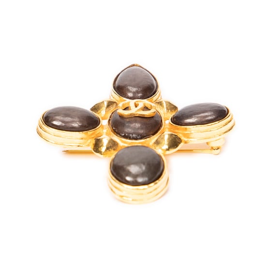 CC Stone Cross Brooch Broche - Image 3