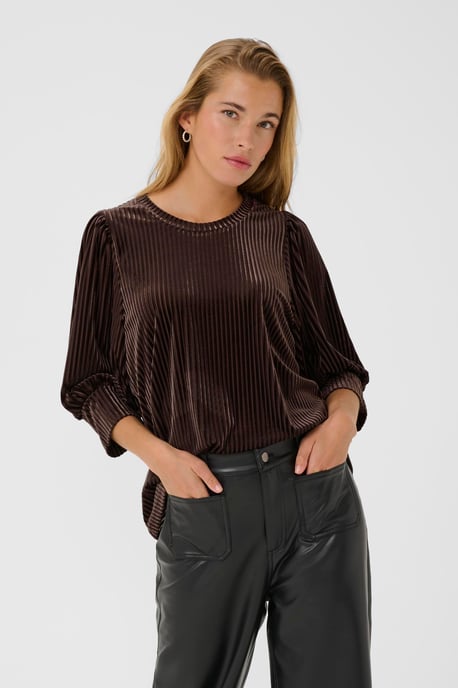 Blouse met lange mouwen KAcaca Blouse met lange mouwen Loose fit dark brown - Image 3