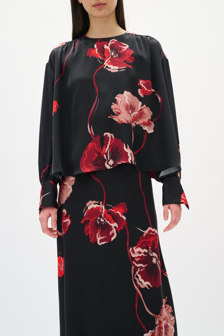 Lange mouwen DAWNIW Lange mouwen Loose fit black red - Image 5