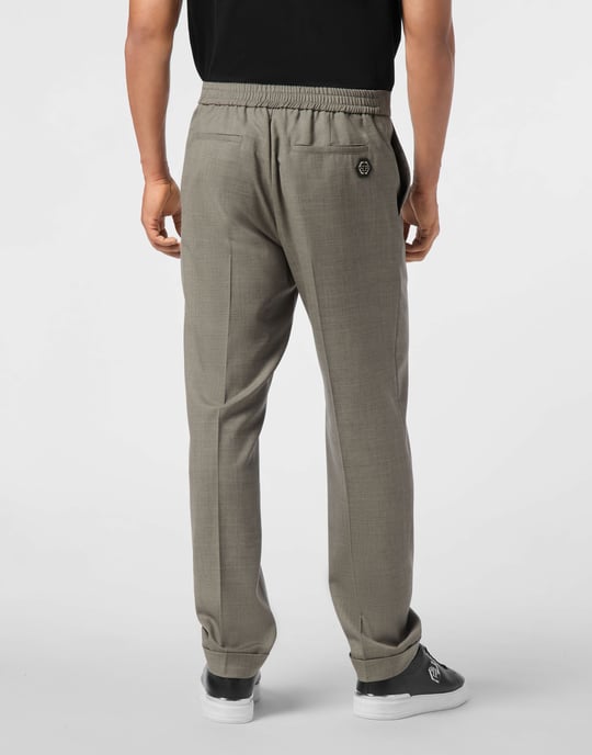 Wool Wide Leg Trousers - Image 2