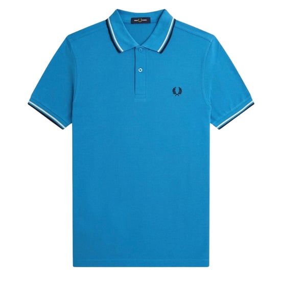 Fred Perry Zwart Crème Twin Tipped Collar Cyber Blue Poloshirt - Image 1